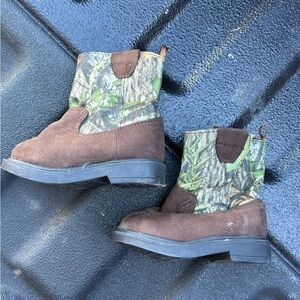 Kids Camouflage and Brown Boots
